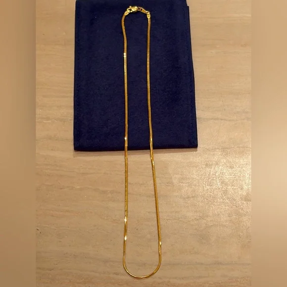 Herringbone Chain Gold Necklace - Picture 6 of 8